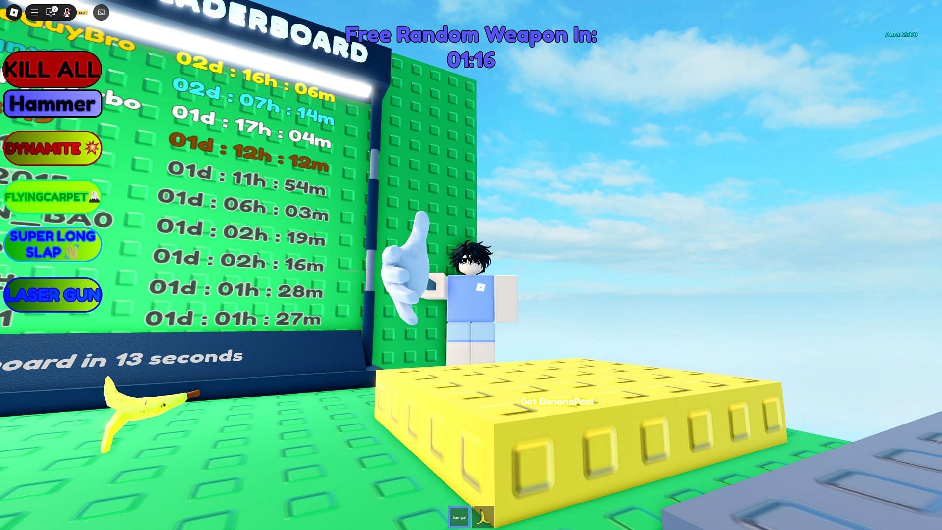 Complete an obby to get a free weapon to troll other players (Image via Roblox)